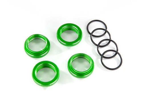 Traxxas 8968G Spring retainer (adjuster) green-anodized aluminum GT-Maxx shocks (4) (7654629966061)