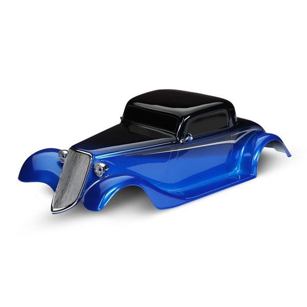 Traxxas 9333X - Body Factory Five '33 Hot Rod Coupe complete (blue) (painted decals applied)