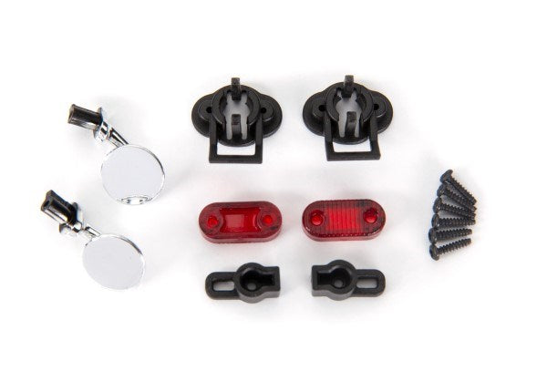 Traxxas 9339 - Side mirrors (left & right)/ mounts (2)/ tail light lens (2)/ retainers (2)/ 1.6x7 BCS (self-tapping) (6) (fits #9333 or 9335 body) (8828007874797)