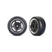 Traxxas 9373 - Tires and wheels assembled glued (black with chrome wheels 2.1" Response tires) (extra wide rear) (2) (8828008464621)