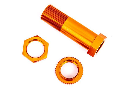 Traxxas 9545T Servo saver post/ adjuster nut/ locknut (orange-anodized 6061-T6 aluminum) (1 each) (8120439832813)