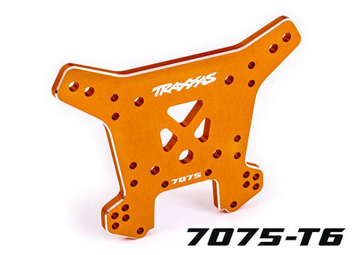 Traxxas 9638T Shock tower rear 7075-T6 aluminum (orange-anodized) (fits Sledge) (8137538011373)