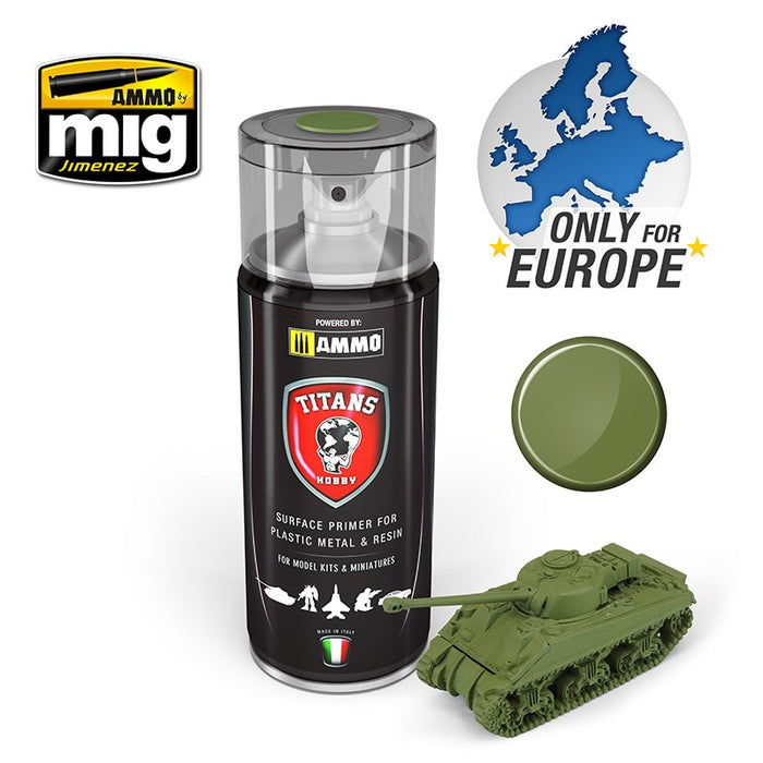 Titans Hobby TTH108 Matt Military Green Primer 400ml (7546120405229)