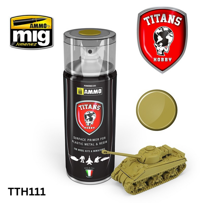 Titans Hobby TTH111 Matt Desert Yellow Primer 400ml (8170395533549)