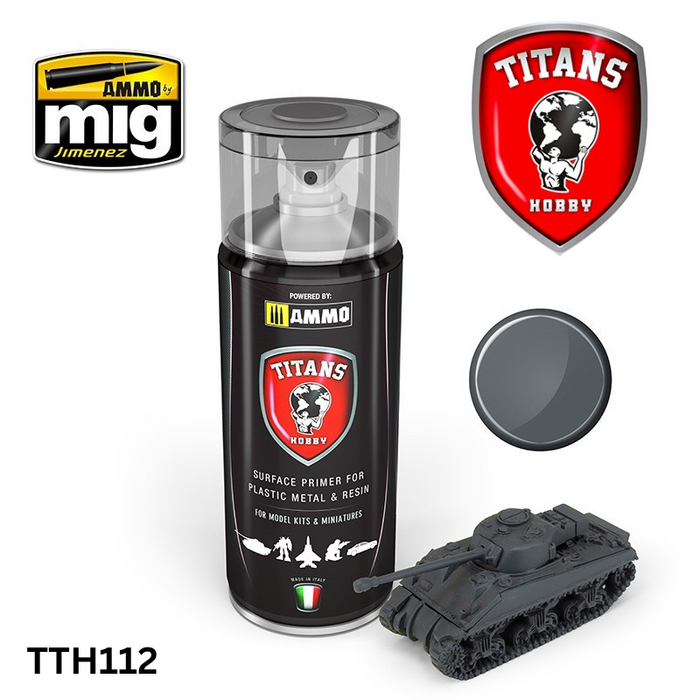 Titans Hobby TTH112 Matt Panzergrau Primer 400ml (8170395566317)