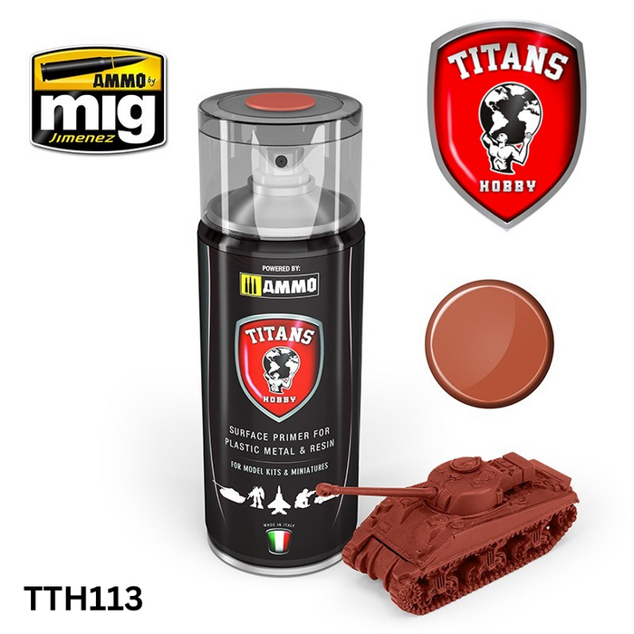 Titans Hobby TTH113 Matt Rust Base Primer 400ml - Hobby City NZ