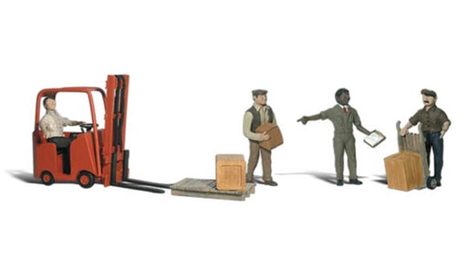 Woodland Scenics A1911 HO Scenic Accents: Workers with Forklift - Hobby City NZ