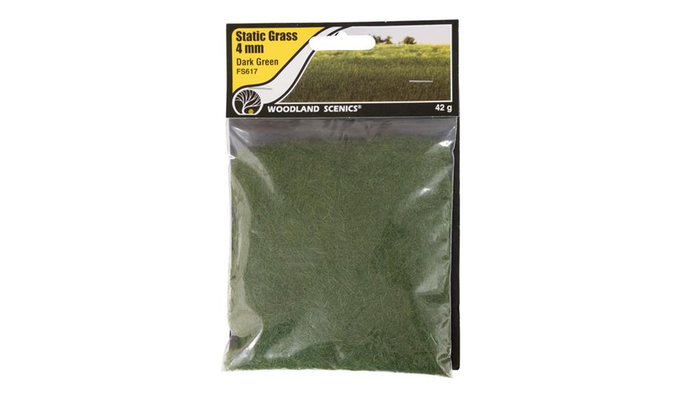 Woodland Scenics FS617 Static Grass Dark Green 4mm (8807594655981)