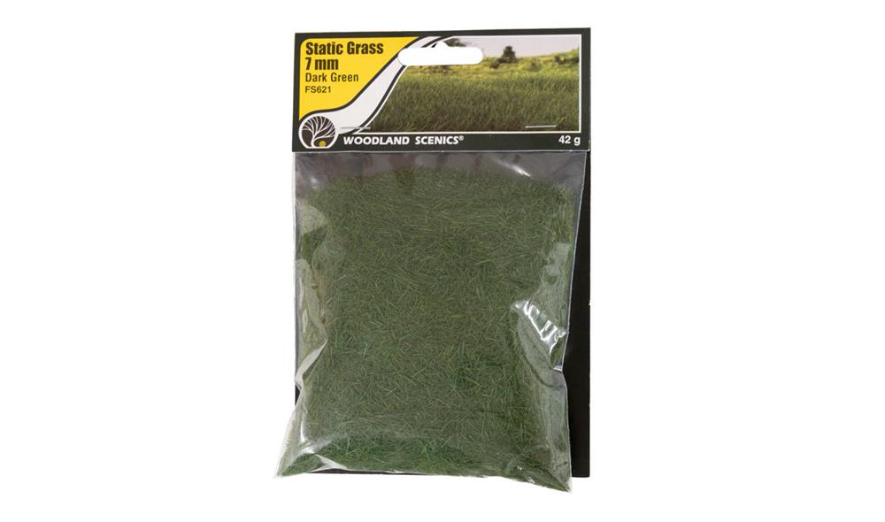 Woodland Scenics FS621 Static Grass Dark Green 7mm (8807594918125)