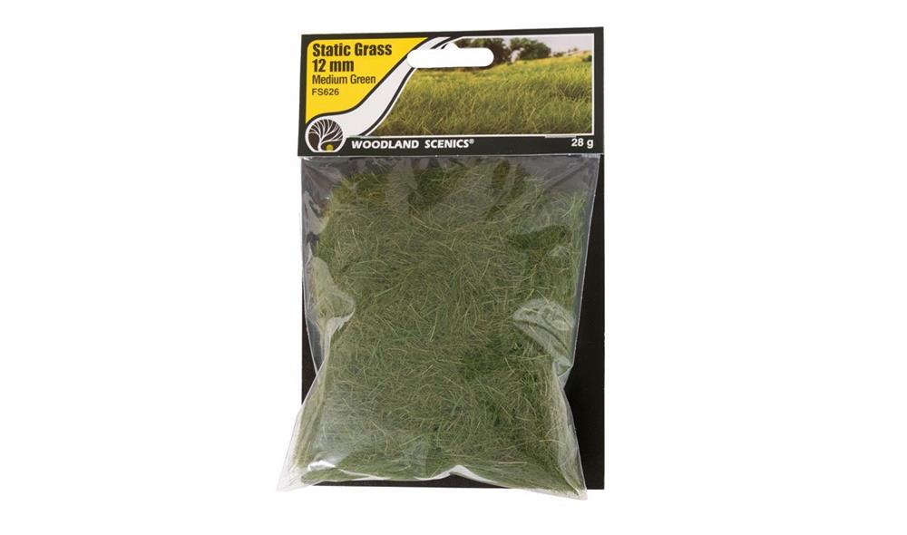 Woodland Scenics FS626 Static Grass Medium Green 12mm - Hobby City NZ (8807595245805)