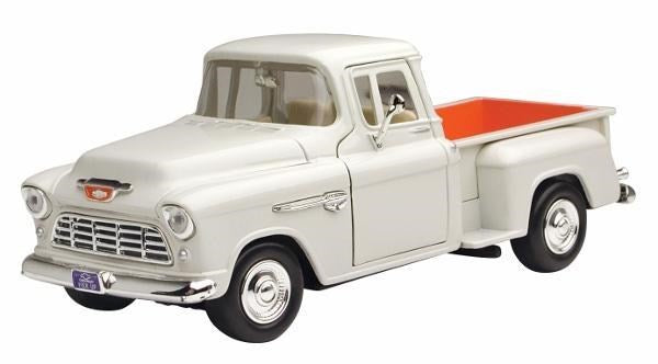 Motormax 73236 1/24 1955 Chevrolet Stepside Pick Up (White)