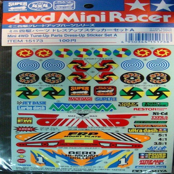 Tamiya 15173 MINI 4WD DRESS UP STICKER (A) (769289650225)