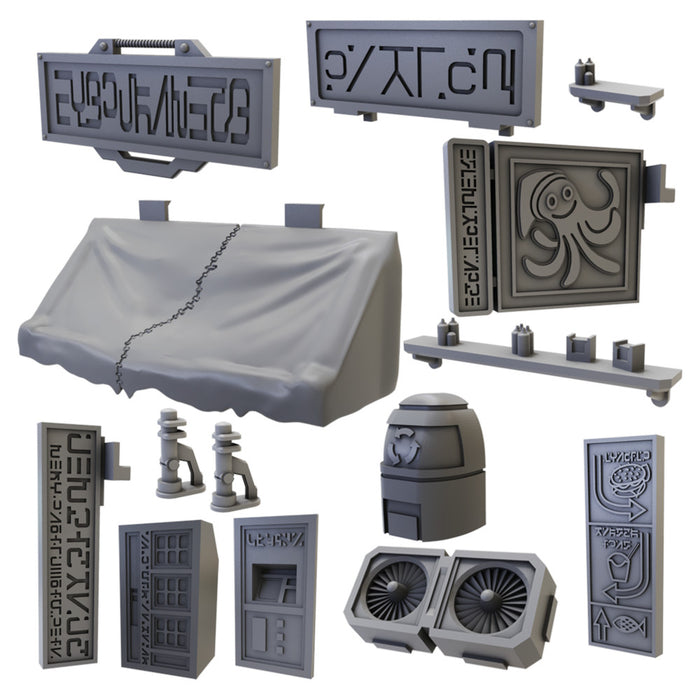 Mantic Games MGTC211 Sci-Fi Terrain Battlezone Street Accessories - Hobby City NZ (8847312290029)