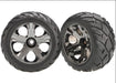 Traxxas 3777A - All-Star Black Chrome Wheels Anaconda Tires (2) (769155170353)