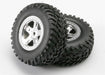 Traxxas 5973 - Tires & Wheels Glued Satin Chrome Beadlock Style Wheels (2) (8827945025773)