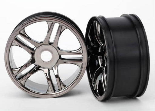 Traxxas 6476 - Wheels Split-Spoke (Black Chrome) (Rear) (2) (8827948859629)