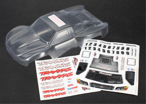 Traxxas 7012R - Body 1/16Th Slash (Clear Requires Painting)/Grill Lights Decal Sheet (8827977007341)