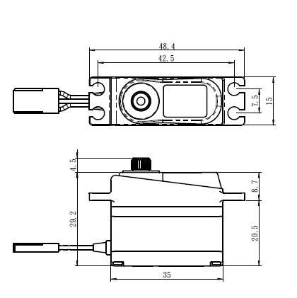 Savox SV-1250MG HV Mini Servo 8kg, 0.095sec @ 7.4v 35x15x29mm 29.6g (8319184011501)